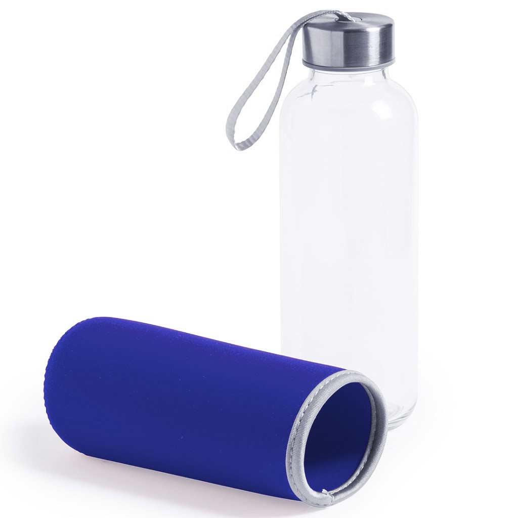 GRUENE - 420ml Glass Bottle With Blue Neoprene Cover