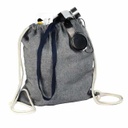 KOSZEJ - eco-neutral Chambray Cotton Drawstring Bag - Grey