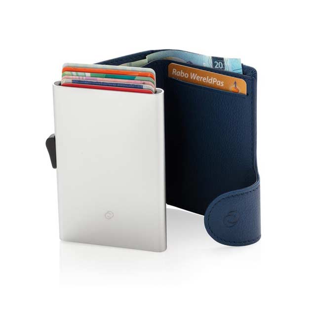 OTACI - c-secure PU RFID Card Holder & Wallet Navy Blue