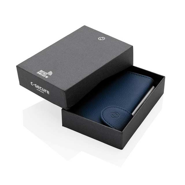 OTACI - c-secure PU RFID Card Holder & Wallet Navy Blue