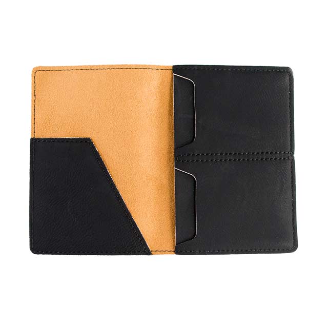 KRIMT - Giftology Set of Passport Holder & Card Holder - Black