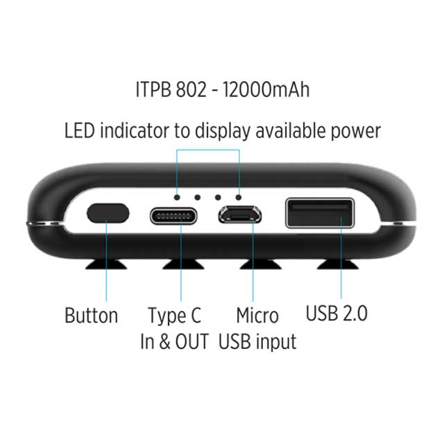 VISBY - @memorii 12000mAh Wireless Powerbank with Light-Up Logo