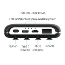 VISBY - @memorii 12000mAh Wireless Powerbank with Light-Up Logo