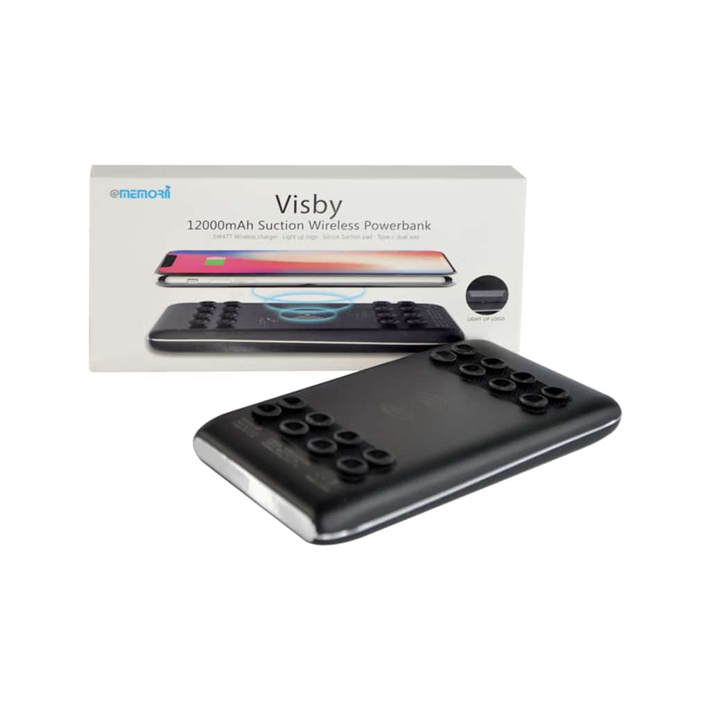 VISBY - @memorii 12000mAh Wireless Powerbank with Light-Up Logo