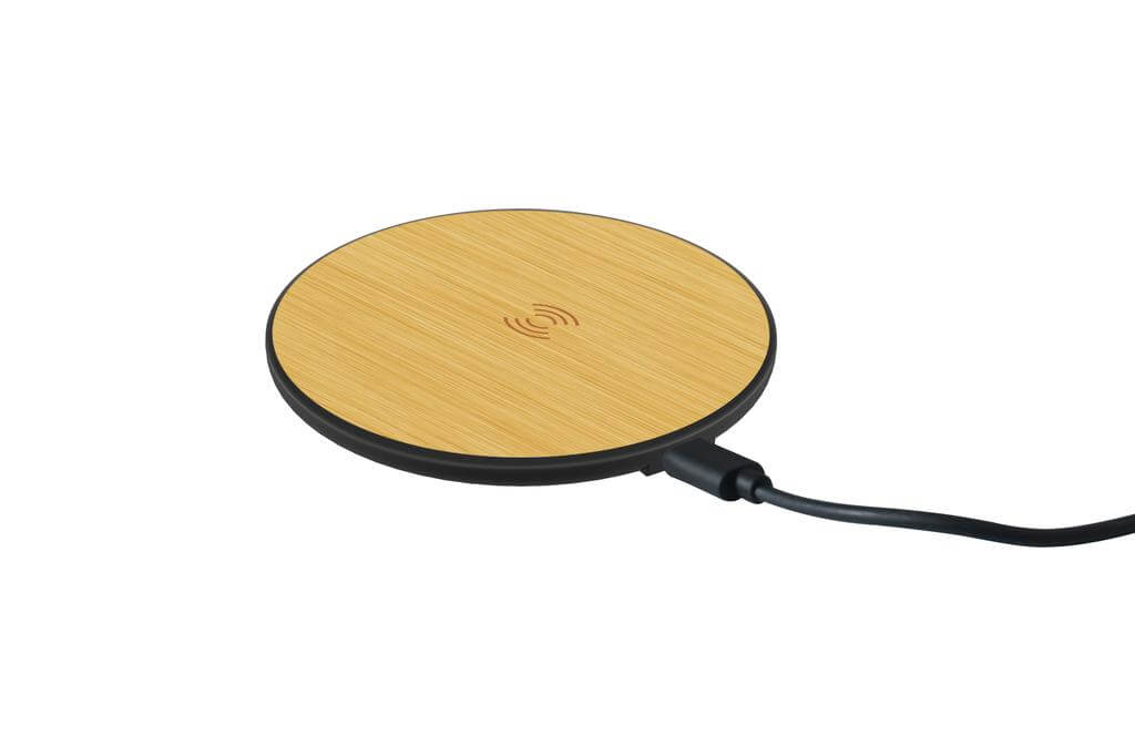 SKUTEC - Set of Bamboo Headphone, Wireless Charger and Pop Socket