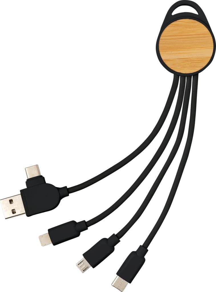 CESKY - Set of Bamboo Lid Bottle, Powerbank, Mobile Holder and Multi-Cable