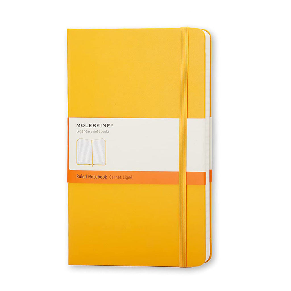 Moleskine Classic Large Ruled Hard Cover Notebook - Orange Yellow