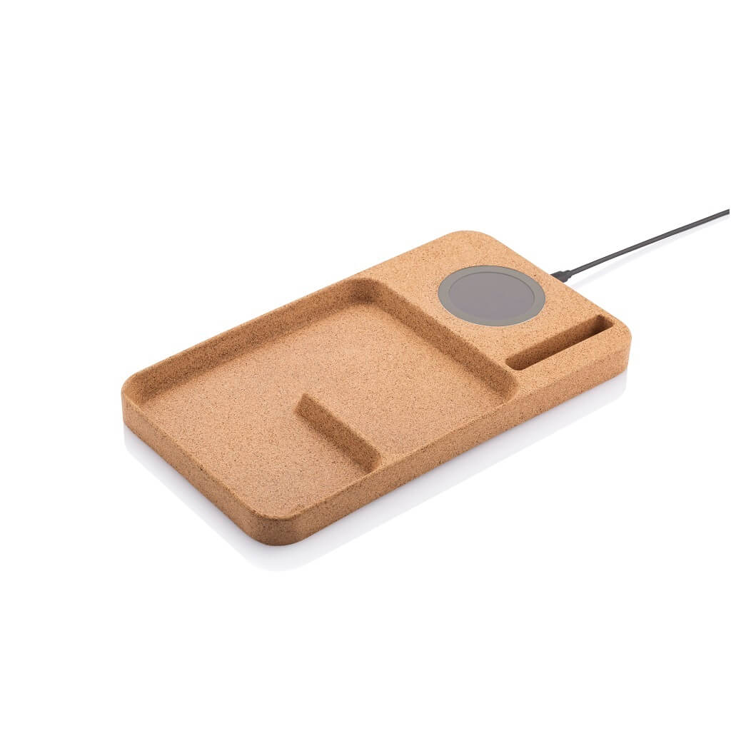 TEPLICE- Desk Trey With Wireless Charger & Phone Stand