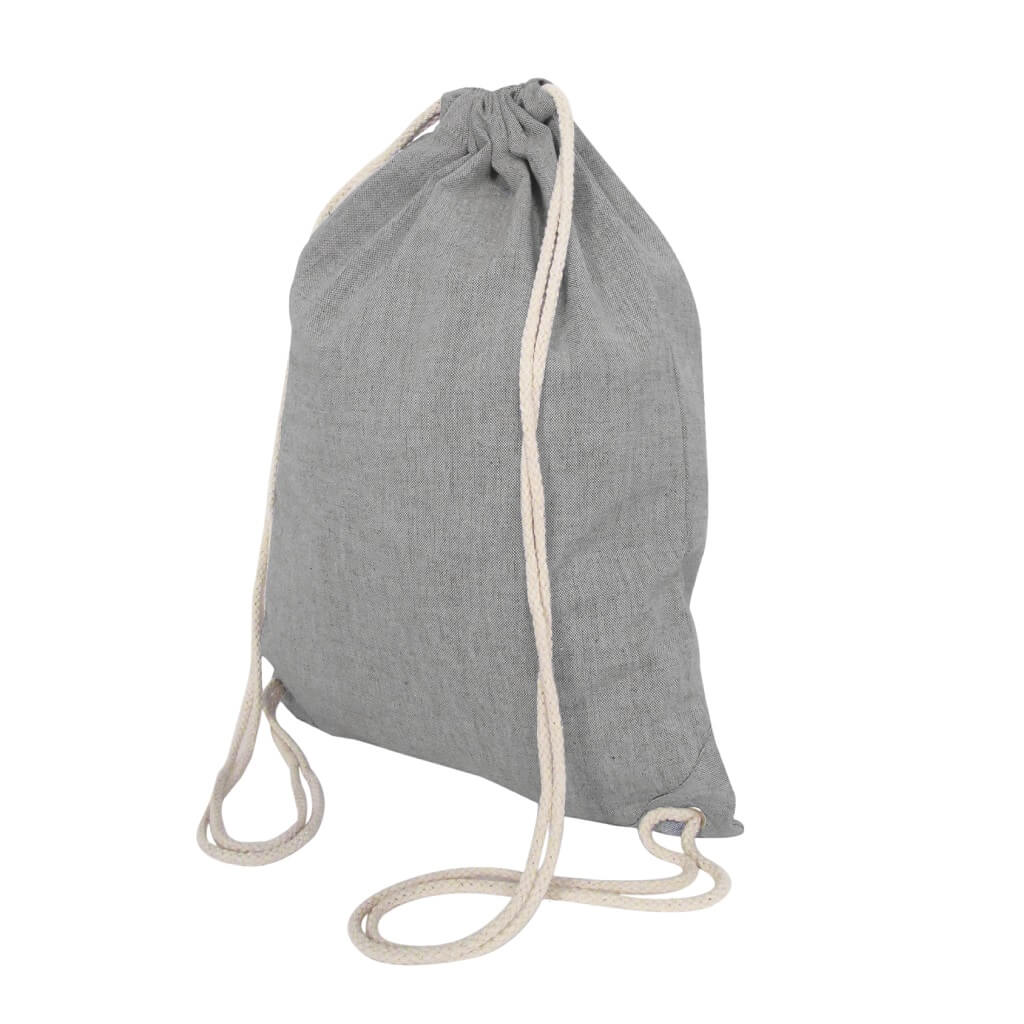 KOSZEJ - eco-neutral Chambray Cotton Drawstring Bag - Grey
