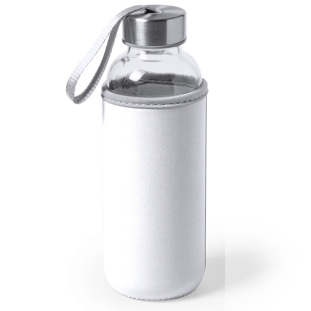 GRUENE - 420ml Glass Bottle With White Neoprene Cover