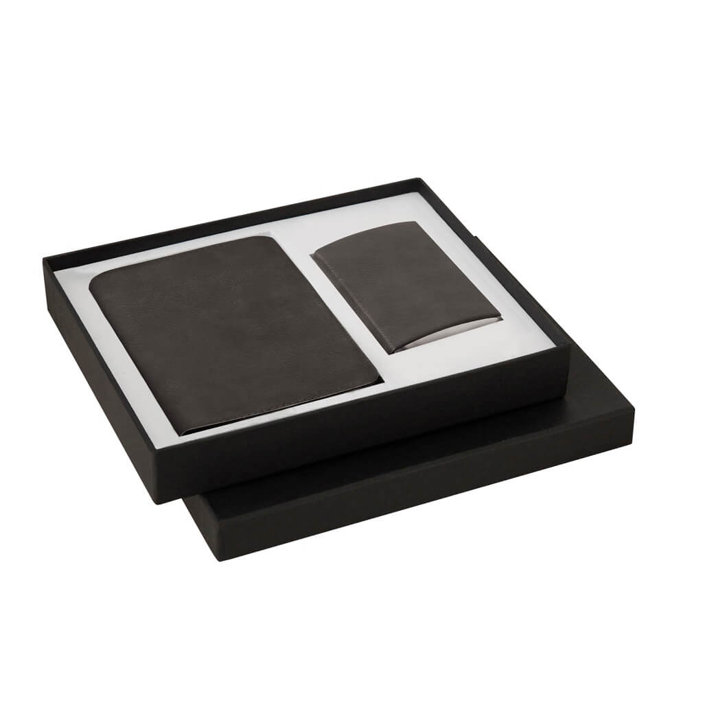 KRIMT - Giftology Set of Passport Holder & Card Holder - Grey