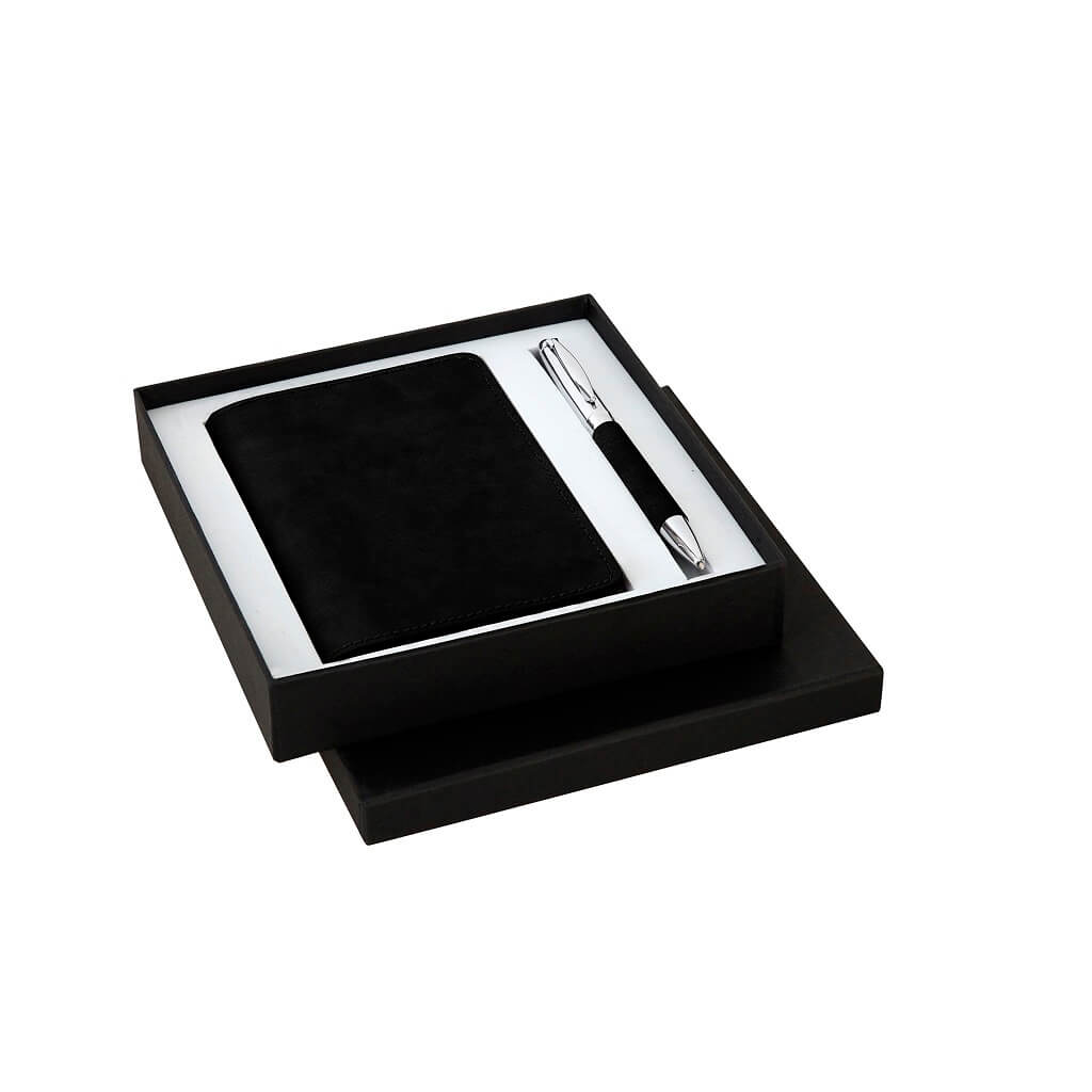 LOTIK - Giftology Set of Passport Holder & Ballpoint Metal Pen