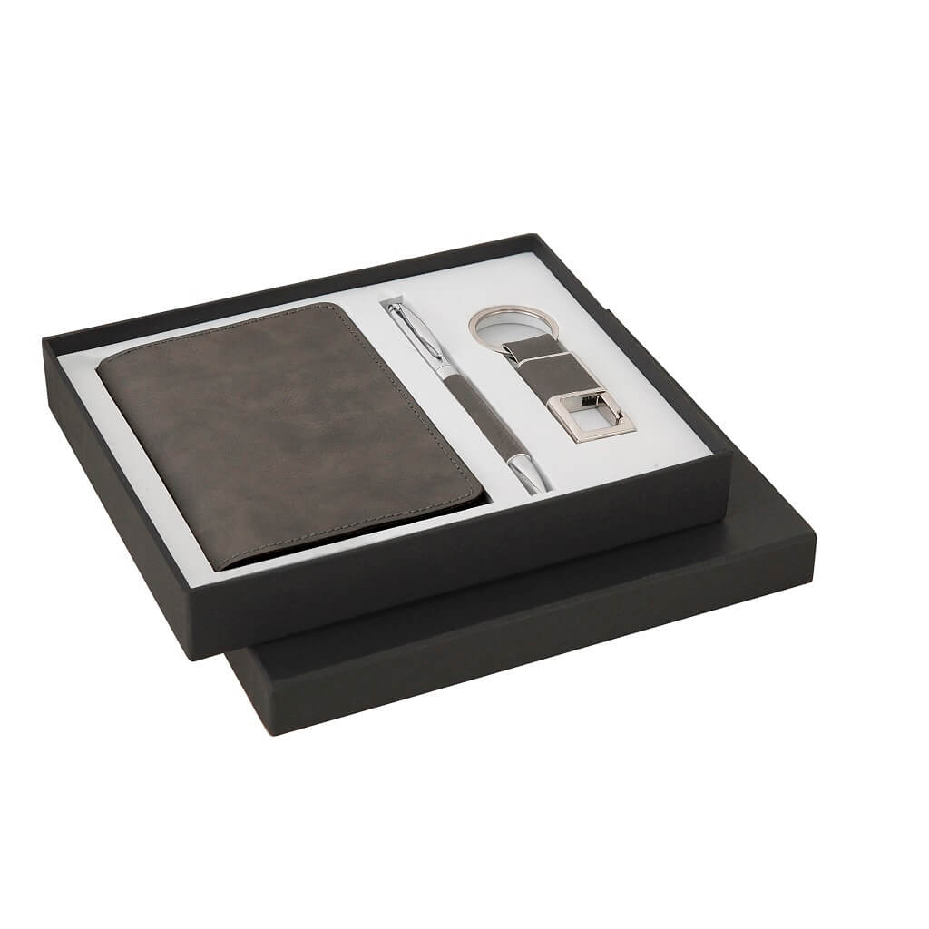 PINTIM - Giftology Set of Passport Holder, Metal Pen And Key Chain