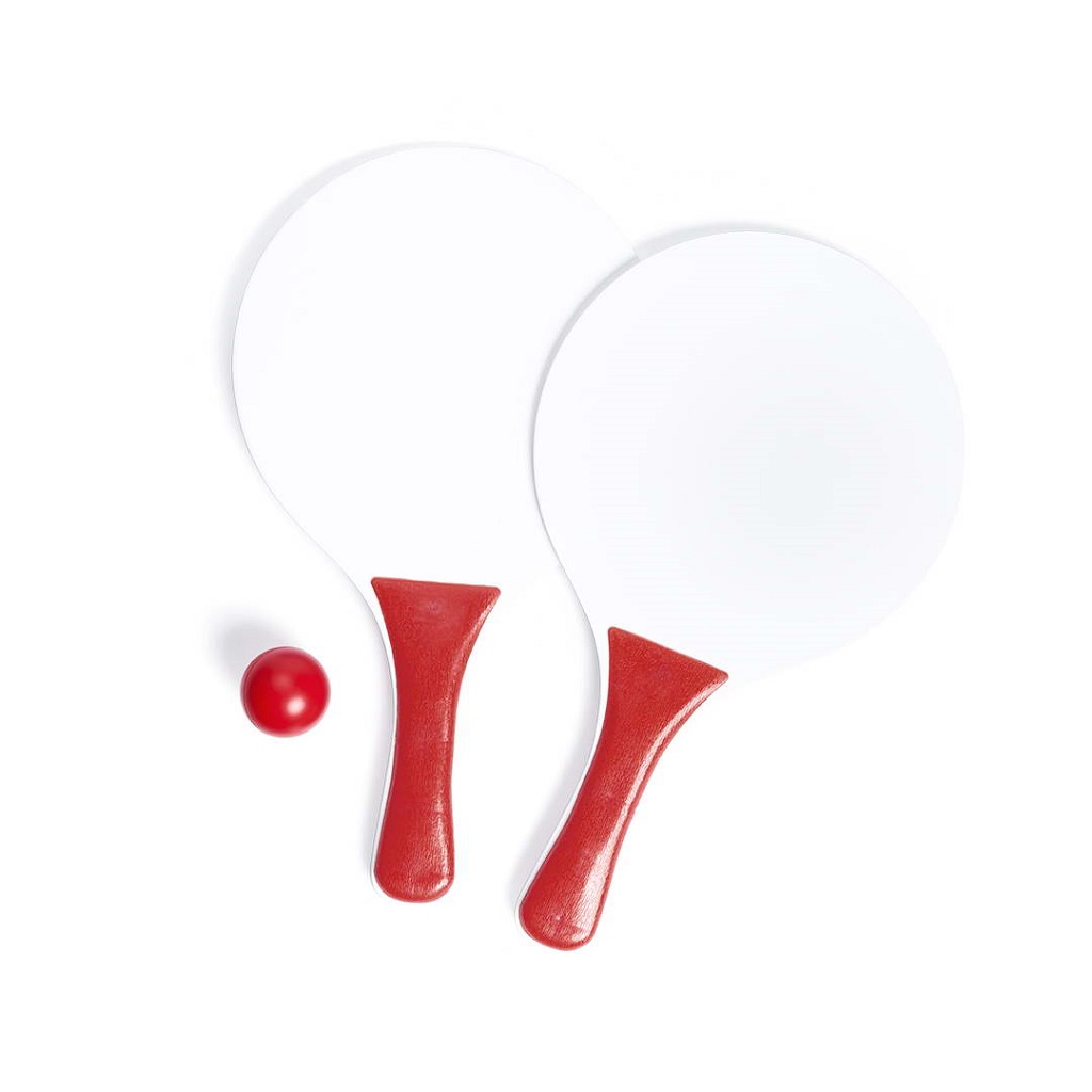 Pair Of Beach Rackets In Natural Wood