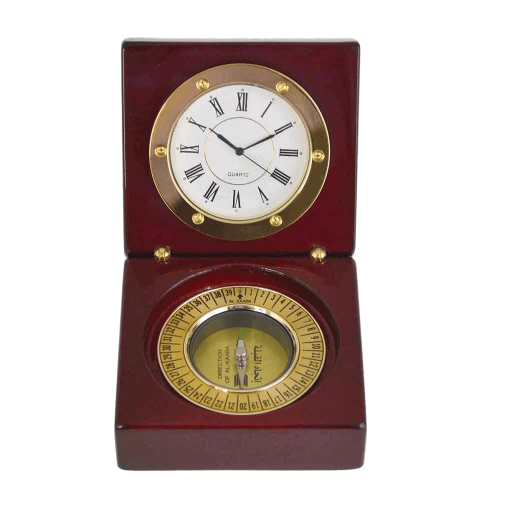 WINEM Metal-Wooden Combination Desktop Clock With Islamic/Q