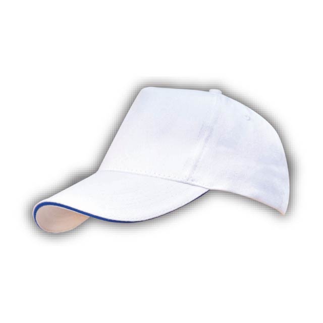 Hans Larsen Cotton Cap-White/R.Blue