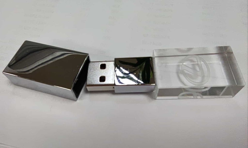 Crystal USB with Light & Logo Engraving
